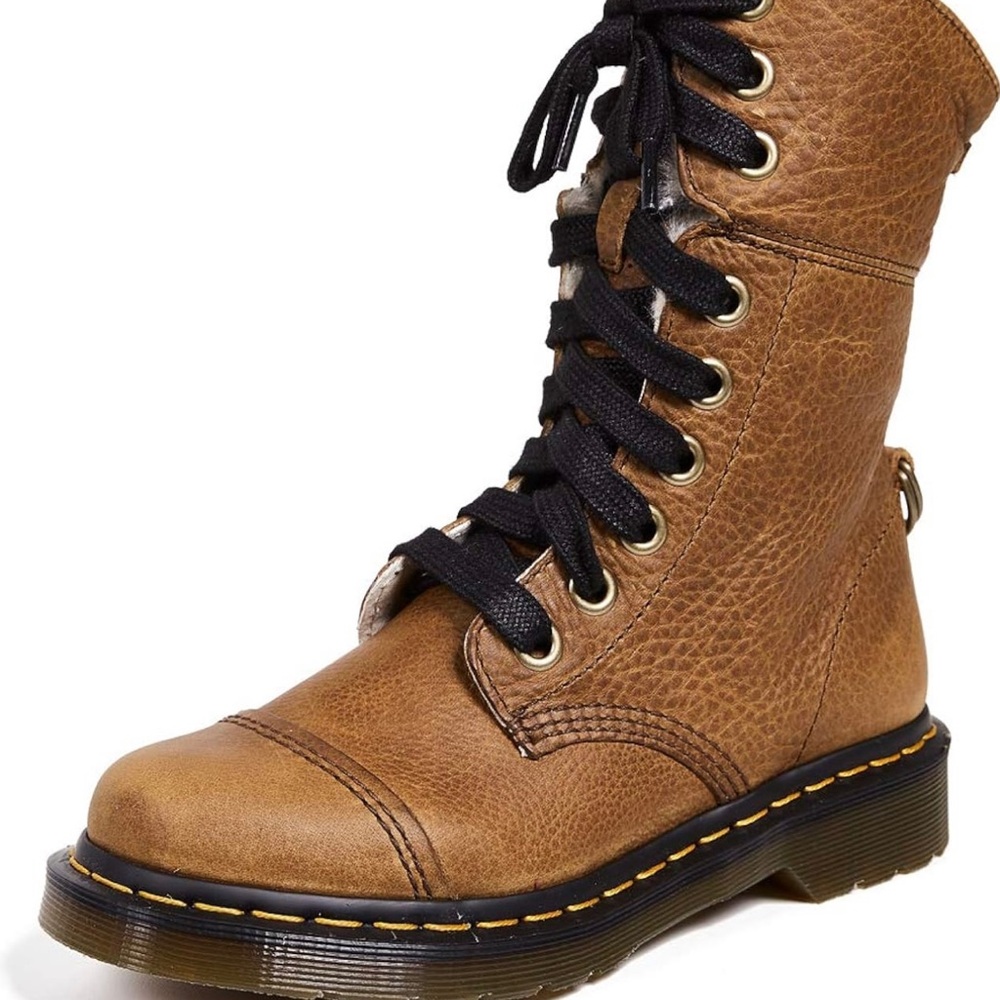 Dr. Martens Women's Aimilitia Brown Leather Boots